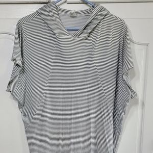 Lane Bryant Livi Short Sleeve Striped Hoodie
